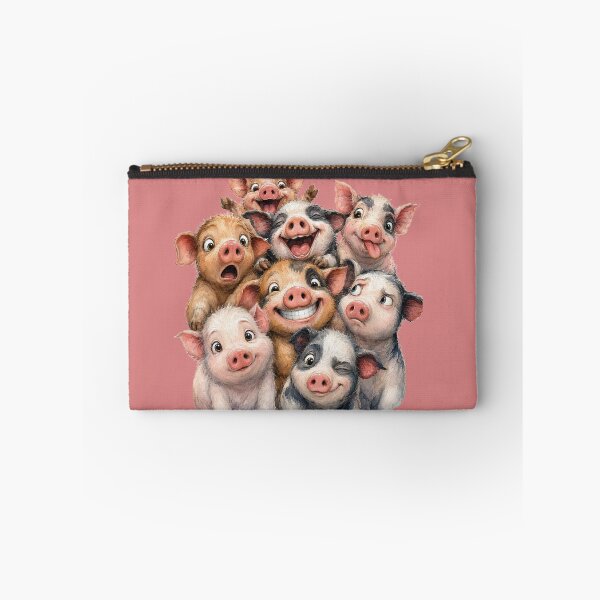 Item preview, Comical Pig Group Selfies designed and sold by Beyond The Canvas.