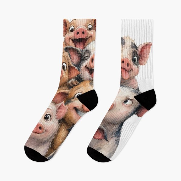 Item preview, Comical Pig Group Selfies designed and sold by Beyond The Canvas.