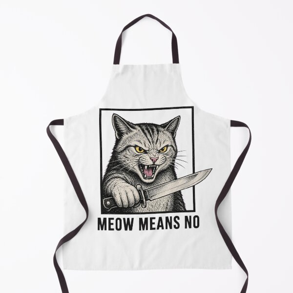 Item preview,   Meow Means No Funny Angry Cat Knife Sarcastic designed and sold by Neon Bones Studio.