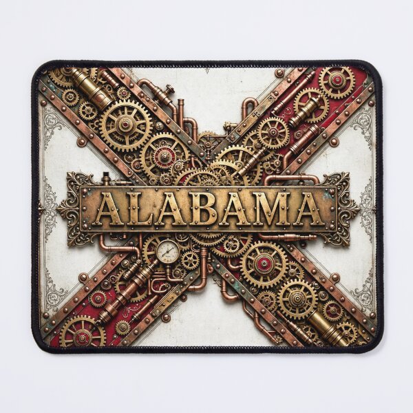 Item preview, Steampunk Alabama State Flag | Brass Gears Victorian Art designed and sold by Robert Lucio.
