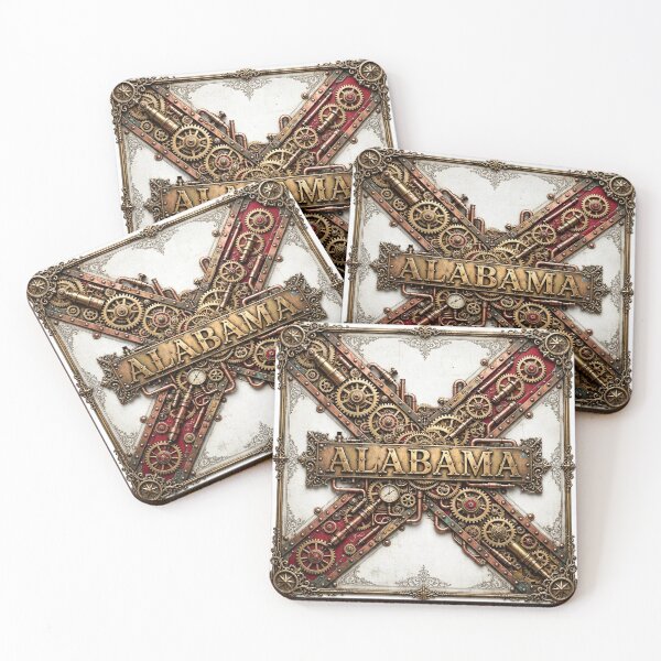 Item preview, Steampunk Alabama State Flag | Brass Gears Victorian Art designed and sold by Robert Lucio.