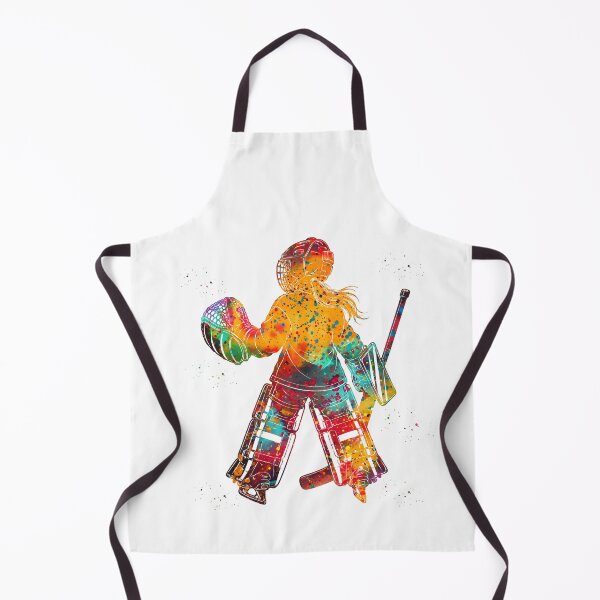 Item preview, Little Girl Ice Hockey Goalie Watercolor Art designed and sold by Liededrom..