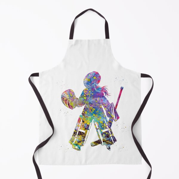 Item preview, Little Girl Ice Hockey Goalie Watercolor Art designed and sold by Liededrom..