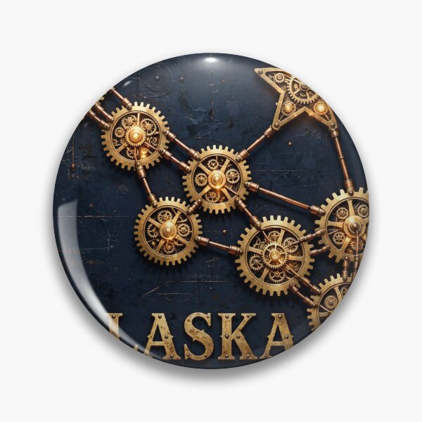 Item preview, Steampunk Alaska State Flag | Brass Gears Victorian Art designed and sold by Robert Lucio.