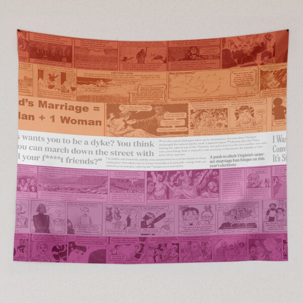 Item preview, Chick Tract/Religious Pamphlet Collage - Lesbian WLW Pride Flag designed and sold by natalieapugh.