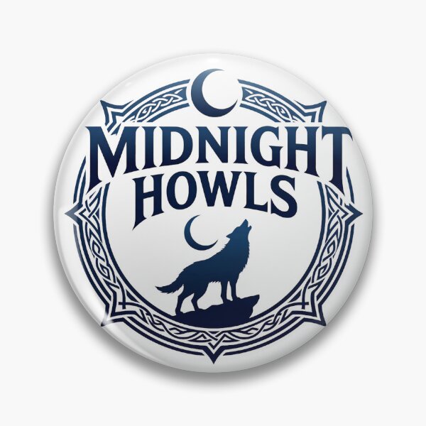 Item preview, Midnight Howls - Celtic Wolf Howling at the Moon Emblem - Dark Blue Fantasy Design designed and sold by Creative StudioK.