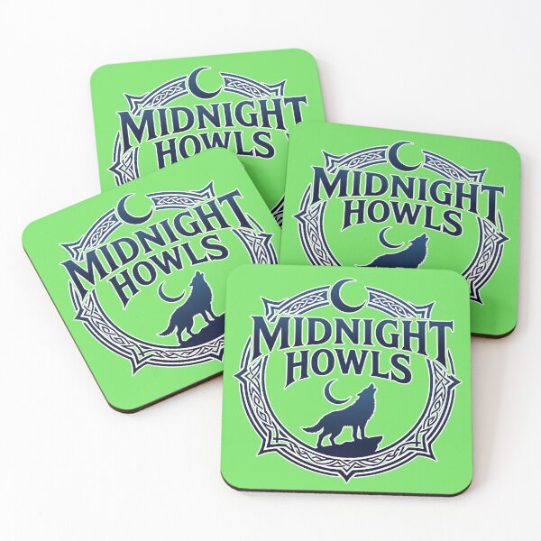Item preview, Midnight Howls - Celtic Wolf Howling at the Moon Emblem - Dark Blue Fantasy Design designed and sold by Creative StudioK.