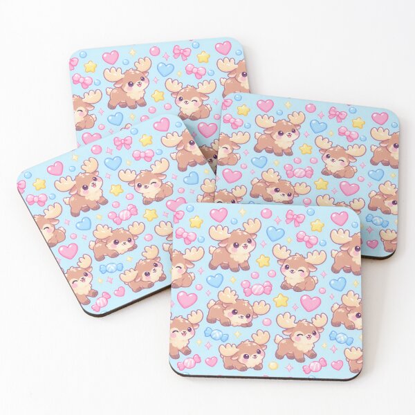 Item preview, Cute Kawaii Gummy Moose Pastel Candy Pattern designed and sold by Soft Berry Studio.
