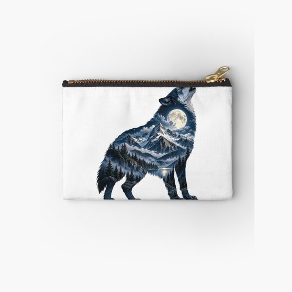 Item preview, Wolf Moonlit Mountain Silhouette – Wilderness Double Exposure designed and sold by okay 2 look .
