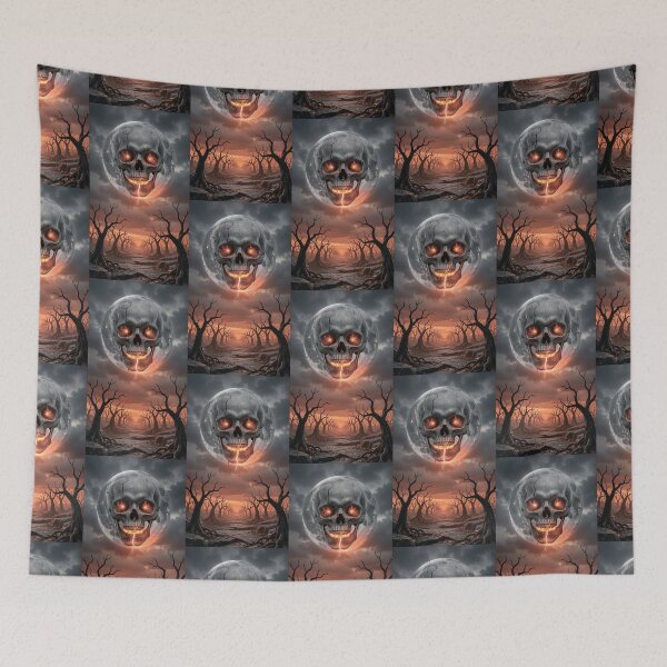 Item preview,  A skull on the moon. A gloomy Halloween landscape. designed and sold by MagelliShop.