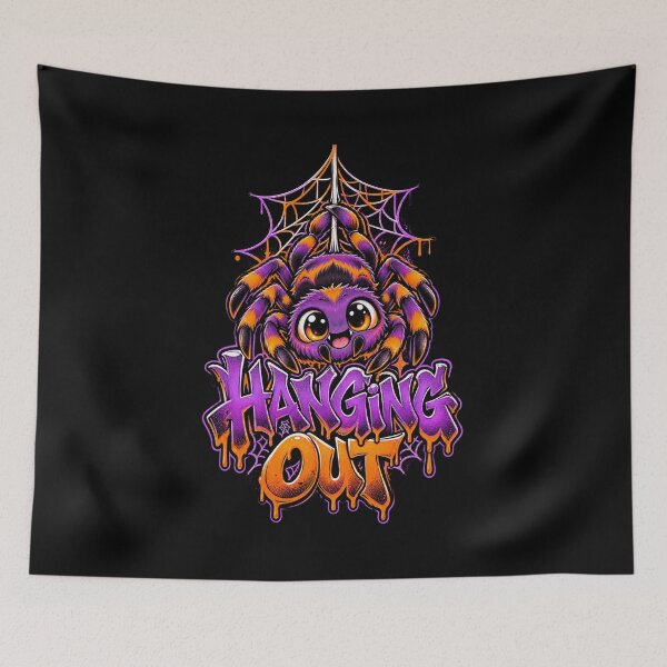 Item preview, Hanging Out - Kawaii Spider Graffiti Streetwear designed and sold by Visual Dept..