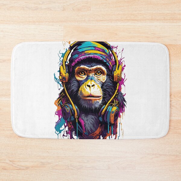 Item preview, Colorful Ape Portrait with Headphones designed and sold by radhakidesign.