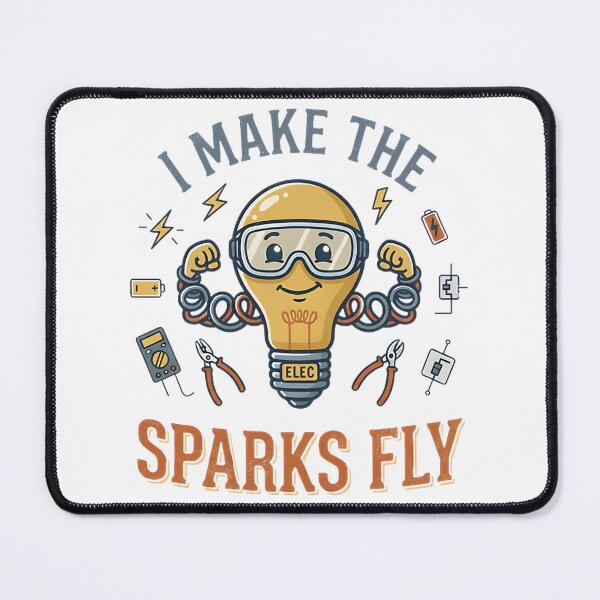 Item preview, I Make the Sparks Fly Vintage Electrician Light Bulb Humor Design designed and sold by zalrainofficial.