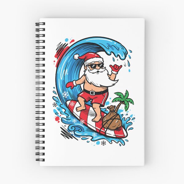 Item preview, Surfing Santa Tropical Beach Christmas Art designed and sold by Merch by Das Design Studio.