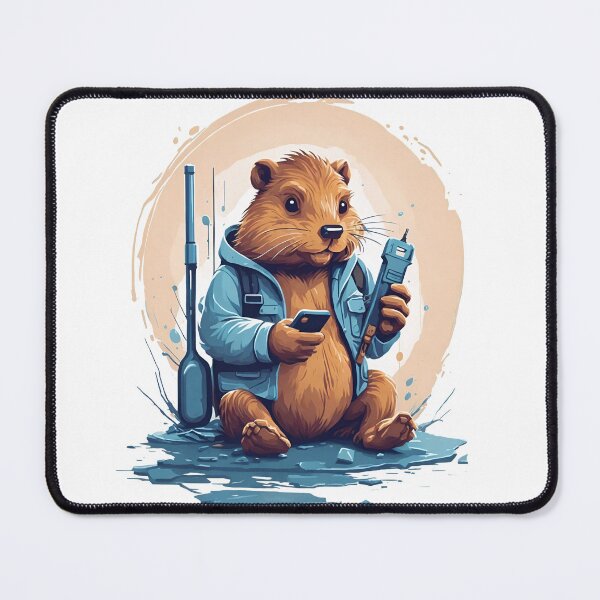 Item preview, Golden-Furred Animal in a Blue Jacket designed and sold by radhakidesign.