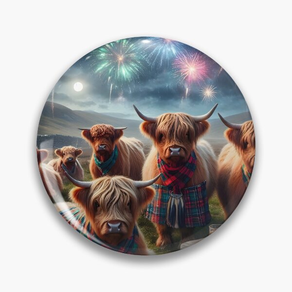 Item preview, Hogmanay Ceilidh con vacas de las tierras altas designed and sold by Sybille-Yates.