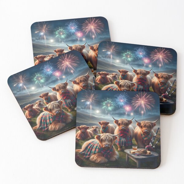 Item preview, Hogmanay Ceilidh with Highland Cows designed and sold by Sybille-Yates.