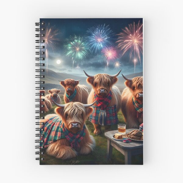 Artikelvorschau, Hogmanay Ceilidh mit Hochlandkühen entworfen und verkauft von Sybille-Yates.