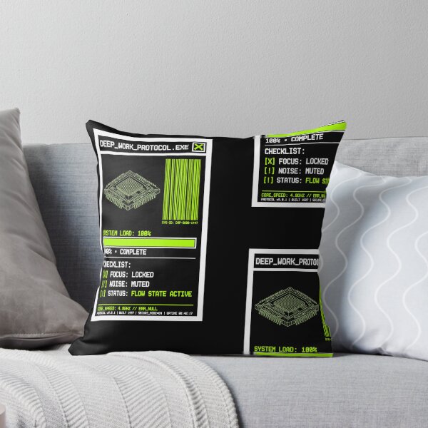 Item preview, DEEP_WORK_PROTOCOL.EXE - Estado de flujo activo - 100 % de carga del sistema Insignia técnica designed and sold by Aisha Reda.