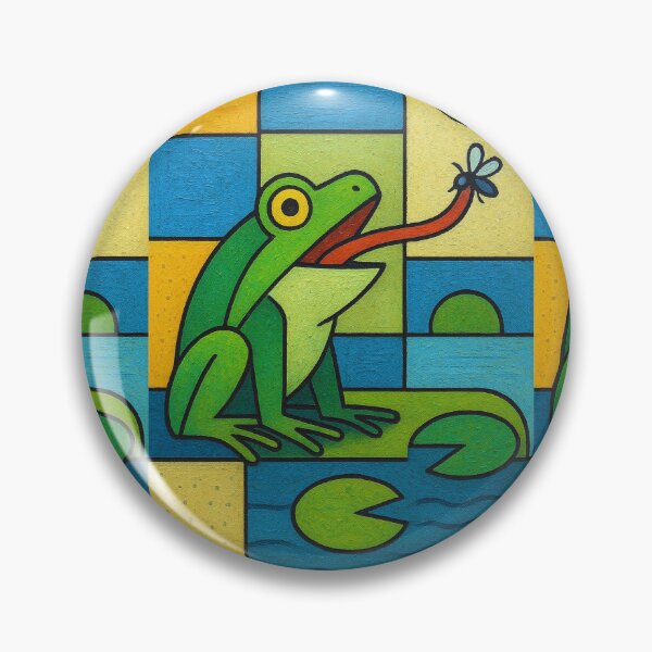 Item preview, Frog catching a Fly with its tongue - a Geometric illustration. designed and sold by GalleryKauffeld.