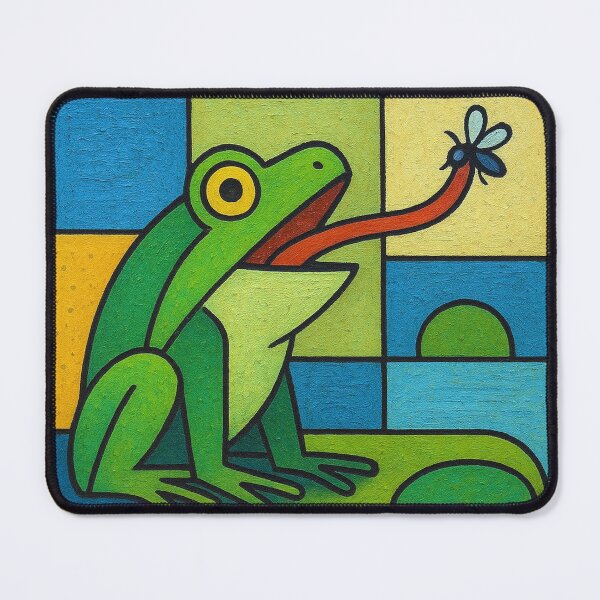 Item preview, Frog catching a Fly with its tongue - a Geometric illustration. designed and sold by GalleryKauffeld.