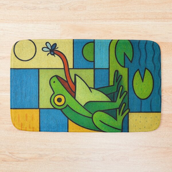 Item preview, Frog catching a Fly with its tongue - a Geometric illustration. designed and sold by GalleryKauffeld.