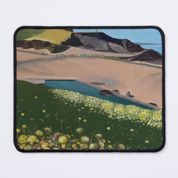 Item preview, 'Bude Sea Pool and Wild Carrot' from a painting by Mary Alice Green designed and sold by maryalicegreen.
