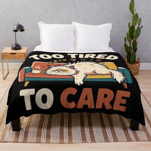 Item preview, Too Tired To Care Grumpy Cat on Couch designed and sold by Thoughtful Prints.