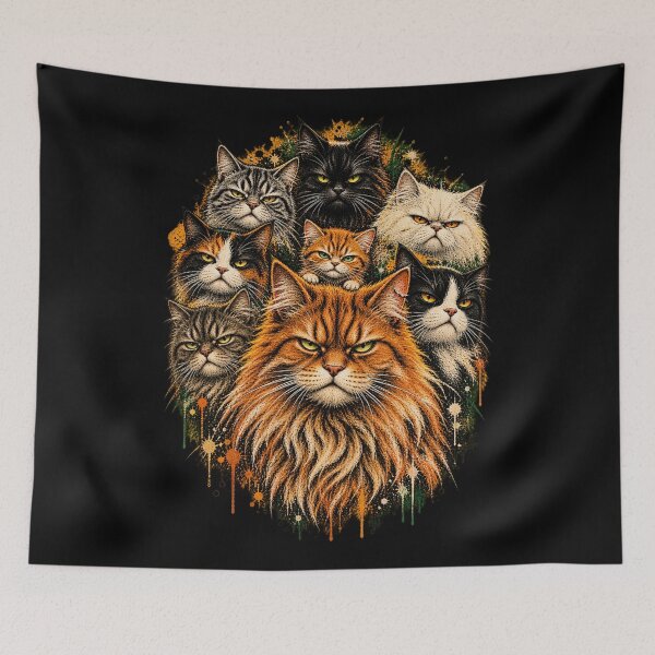 Artikelvorschau, Feral Feline Society – Vintage Punk Cat Gang Design entworfen und verkauft von GrimCuteStudio.