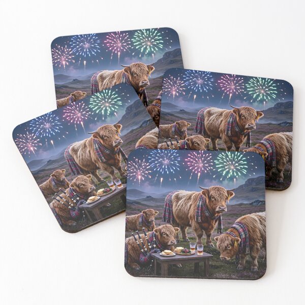 Item preview, Hogmanay Ceilidh with Highland Cows designed and sold by Sybille-Yates.
