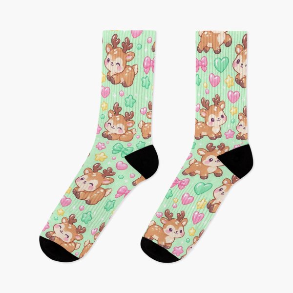Item preview, Cute Kawaii Gummy Reindeer Pastel Candy Pattern designed and sold by Soft Berry Studio.