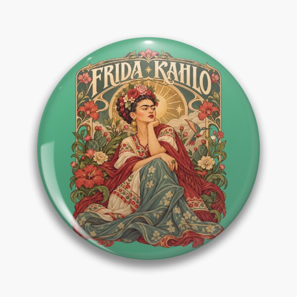 Item preview, Frida Kahlo Vintage Floral Portrait Art nouveau designed and sold by TeeARTHY.