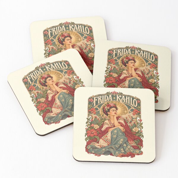 Item preview, Frida Kahlo Vintage Floral Portrait Art nouveau designed and sold by TeeARTHY.