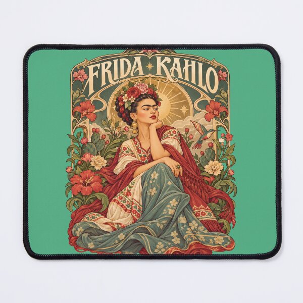 Item preview, Frida Kahlo Vintage Floral Portrait Art nouveau designed and sold by TeeARTHY.