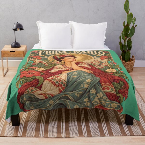 Item preview, Frida Kahlo Vintage Floral Portrait Art nouveau designed and sold by TeeARTHY.