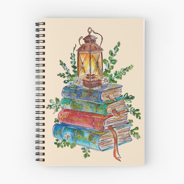 Item preview, Magical Antique Books and Lantern Watercolor designed and sold by DesseindImages.