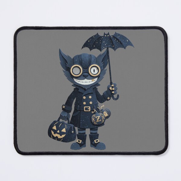 Item preview, Spooky cat Bomber Bat Umbrella Halloween Papercraft Art designed and sold by CuteKats.