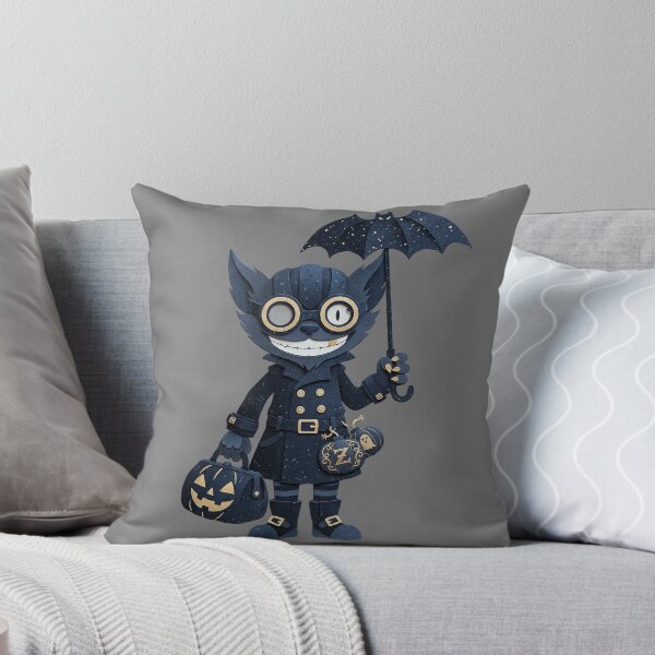 Item preview, Spooky cat Bomber Bat Umbrella Halloween Papercraft Art designed and sold by CuteKats.
