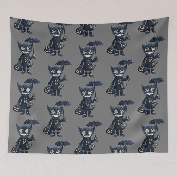 Item preview, Spooky cat Bomber Bat Umbrella Halloween Papercraft Art designed and sold by CuteKats.