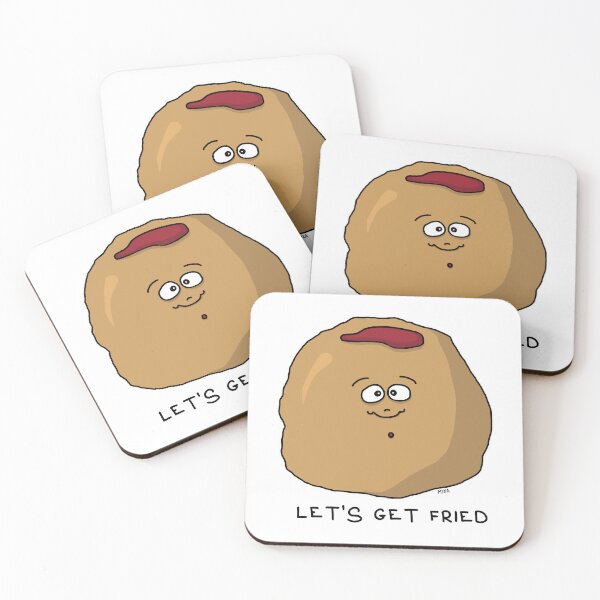 Item preview, Let's Get Fried Sticker | Funny Hanukkah Sufganiyah Donut Pun designed and sold by MyxaART.