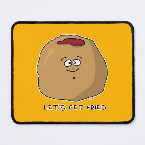 Item preview, Let's Get Fried Sticker | Funny Hanukkah Sufganiyah Donut Pun designed and sold by MyxaART.