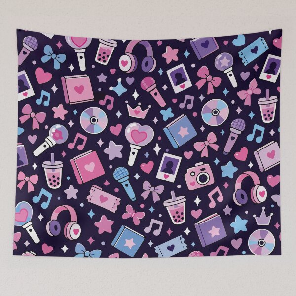 Item preview, K-Pop Fan Life – Cute Seamless Music Pattern designed and sold by therockstuff.