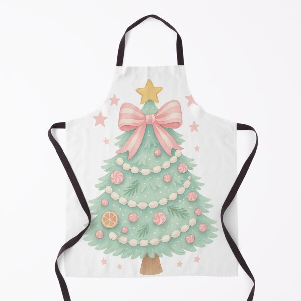 Item preview, Pastel Christmas Tree with Pink Bow – Cute Coquette Christmas designed and sold by KateVil.
