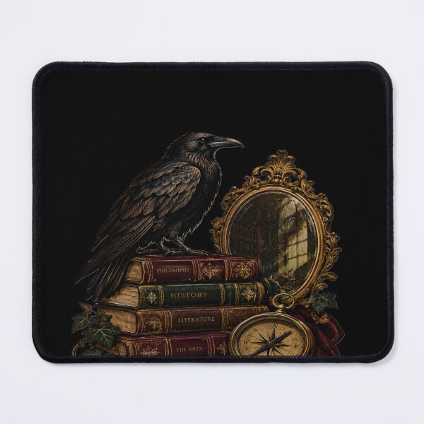 Artikelvorschau, Dark Academia Gothic Raven & Vintage Books entworfen und verkauft von InkcredibleNG.