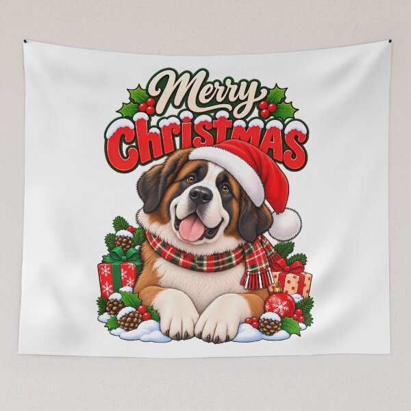 Artikelvorschau, Weihnachtsgeschenk für den Bernhardiner: Weihnachtsmannmütze für Hunde entworfen und verkauft von BDLuck2021.