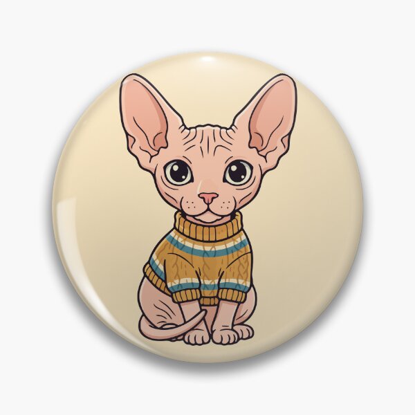Item preview, Cute Sphynx Cat Wearing Cozy Knit Sweater designed and sold by AIG - Andrei Ilie Graphics.