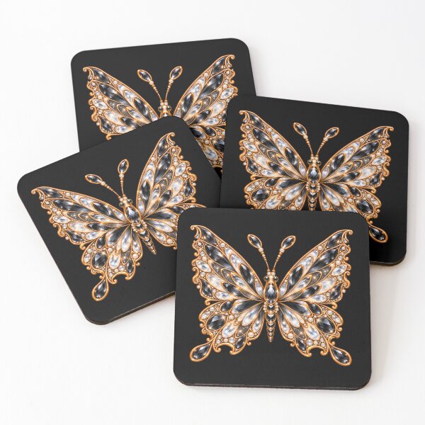 Item preview, Black Onyx Fantasy Butterfly – Jeweled Crystal Wings designed and sold by HO•Designs.