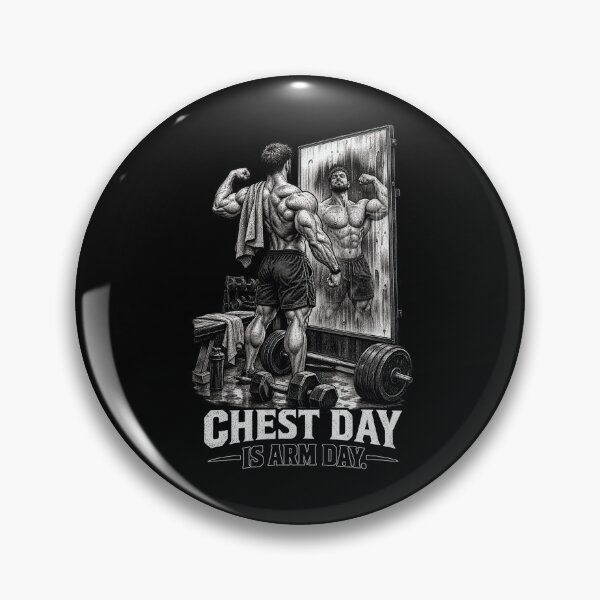 Item preview, Chest Day Is Arm Day Gym Motivation designed and sold by CrazySzoopWorld.