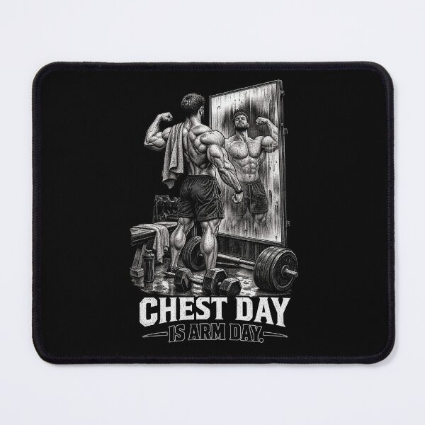 Item preview, Chest Day Is Arm Day Gym Motivation designed and sold by CrazySzoopWorld.