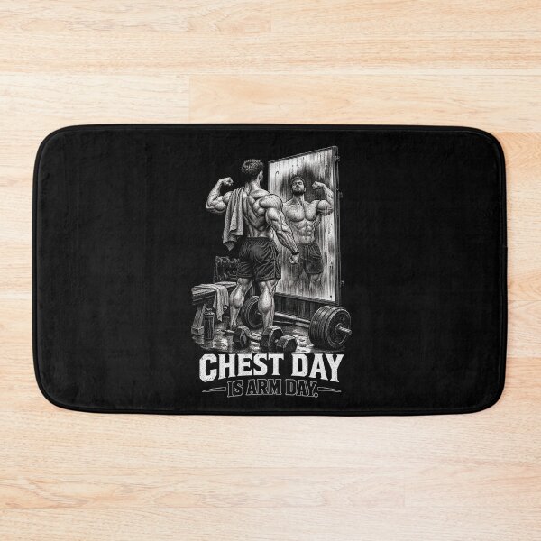 Item preview, Chest Day Is Arm Day Gym Motivation designed and sold by CrazySzoopWorld.